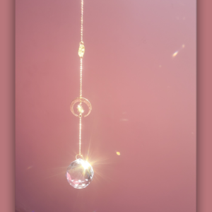 Éclats Célestes – Cristal 4cm sphérique lune & soleil