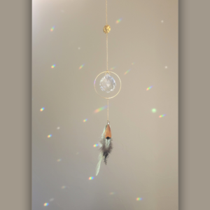 Esprit Sauvage – Cristal lumineux et plume sauvage